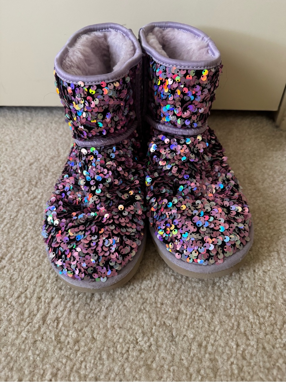 UGG Snitty Sequin Ankle Boots Purple/Pink